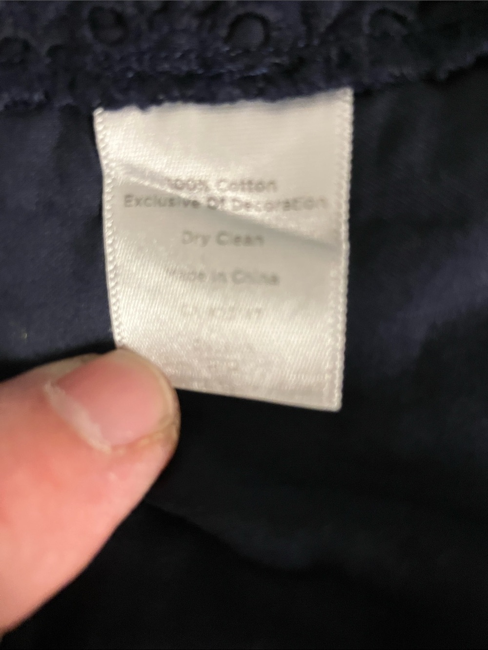 Talbots Navy Floral Eyelet Beaded Embroidered  Skirt. Size 16W - Picture 4 of 4